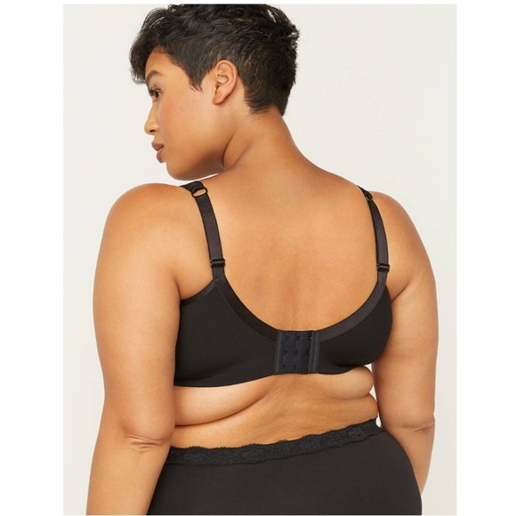 LAST ONE AVAILABLE! New Plus Size No Wire Cotton Comfort Lace Bra Black Size 42D - Picture 2 of 13